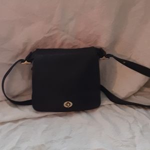 Coach black leather messenger bag